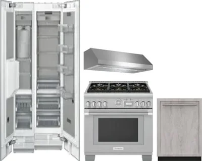 5 Piece Package Includes Refrigerator, Freezer, Range, Hood And Dishwasher