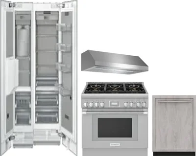 5 Piece Package Includes Refrigerator, Freezer, Range, Hood And Dishwasher