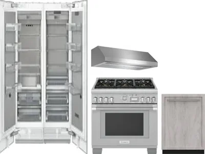 5 Piece Package Includes Refrigerator, Freezer, Range, Hood And Dishwasher