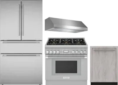 4 Piece Package Includes Refrigerator, Range, Hood And Dishwasher