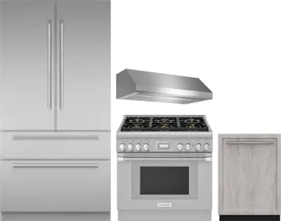 4 Piece Package Includes Refrigerator, Range, Hood And Dishwasher
