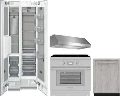 5 Piece Package Includes Refrigerator, Freezer, Range, Hood And Dishwasher