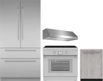 4 Piece Package Includes Refrigerator, Range, Hood And Dishwasher