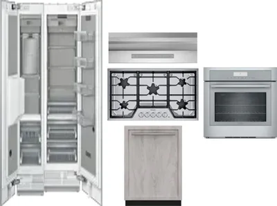 6 Piece Package Includes Refrigerator, Freezer, Cooktop, Wall Oven, Hood And Dishwasher