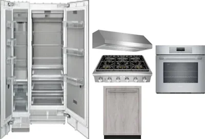 6 Piece Package Includes Refrigerator, Freezer, Cooktop, Wall Oven, Hood And Dishwasher