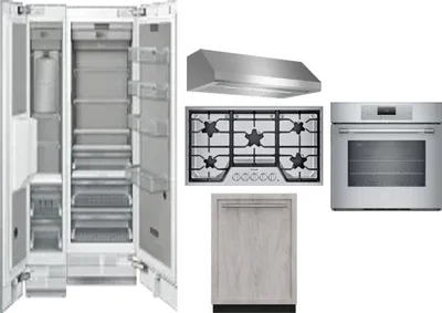 6 Piece Package Includes Refrigerator, Freezer, Cooktop, Wall Oven, Hood And Dishwasher