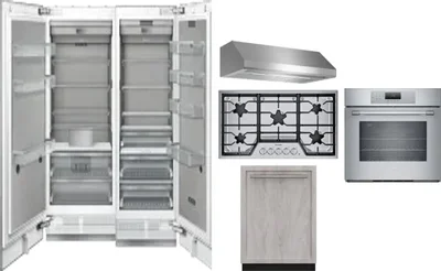6 Piece Package Includes Refrigerator, Freezer, Cooktop, Wall Oven, Hood And Dishwasher
