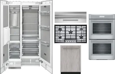 6 Piece Package Includes Refrigerator, Freezer, Cooktop, Wall Oven, Hood And Dishwasher