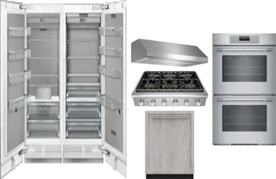 6 Piece Package Includes Refrigerator, Freezer, Cooktop, Wall Oven, Hood And Dishwasher