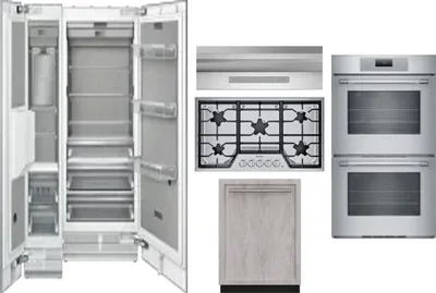 6 Piece Package Includes Refrigerator, Freezer, Cooktop, Wall Oven, Hood And Dishwasher