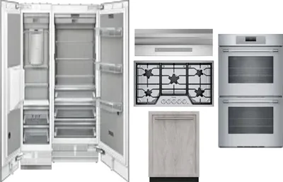 6 Piece Package Includes Refrigerator, Freezer, Cooktop, Wall Oven, Hood And Dishwasher
