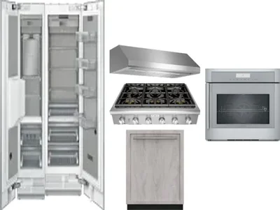 6 Piece Package Includes Refrigerator, Freezer, Cooktop, Wall Oven, Hood And Dishwasher
