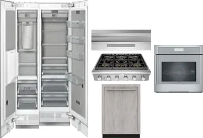 6 Piece Package Includes Refrigerator, Freezer, Cooktop, Wall Oven, Hood And Dishwasher