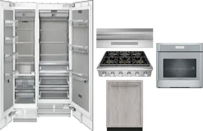 6 Piece Package Includes Refrigerator, Freezer, Cooktop, Wall Oven, Hood And Dishwasher