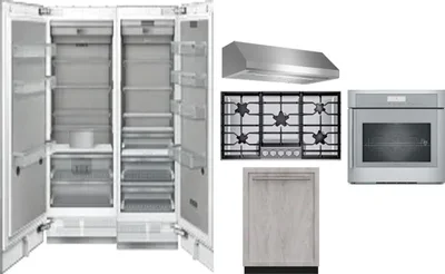 6 Piece Package Includes Refrigerator, Freezer, Cooktop, Wall Oven, Hood And Dishwasher