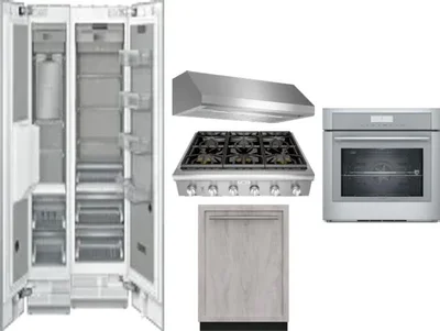 6 Piece Package Includes Refrigerator, Freezer, Cooktop, Wall Oven, Hood And Dishwasher