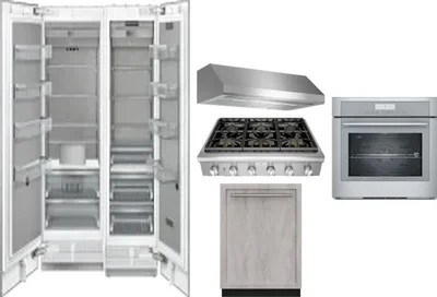 6 Piece Package Includes Refrigerator, Freezer, Cooktop, Wall Oven, Hood And Dishwasher