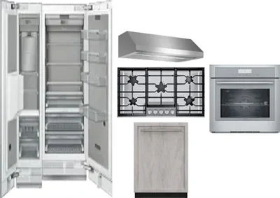 6 Piece Package Includes Refrigerator, Freezer, Cooktop, Wall Oven, Hood And Dishwasher