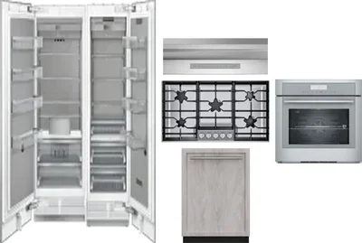 6 Piece Package Includes Refrigerator, Freezer, Cooktop, Wall Oven, Hood And Dishwasher