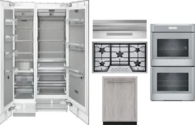 6 Piece Package Includes Refrigerator, Freezer, Cooktop, Wall Oven, Hood And Dishwasher