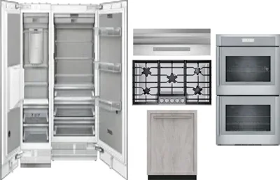 6 Piece Package Includes Refrigerator, Freezer, Cooktop, Wall Oven, Hood And Dishwasher