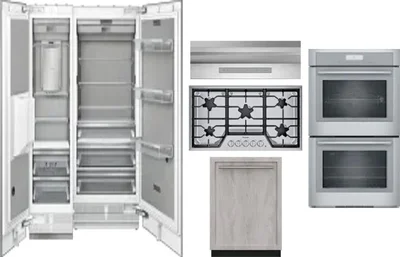 6 Piece Package Includes Refrigerator, Freezer, Cooktop, Wall Oven, Hood And Dishwasher