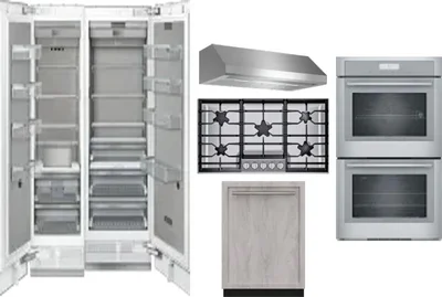 6 Piece Package Includes Refrigerator, Freezer, Cooktop, Wall Oven, Hood And Dishwasher