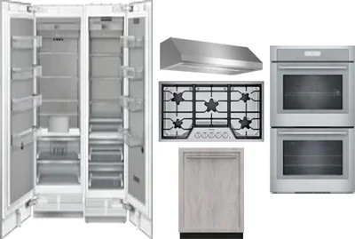 6 Piece Package Includes Refrigerator, Freezer, Cooktop, Wall Oven, Hood And Dishwasher