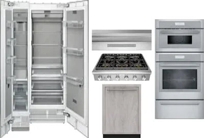 6 Piece Package Includes Refrigerator, Freezer, Cooktop, Wall Oven, Hood And Dishwasher
