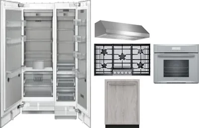 6 Piece Package Includes Refrigerator, Freezer, Cooktop, Wall Oven, Hood And Dishwasher