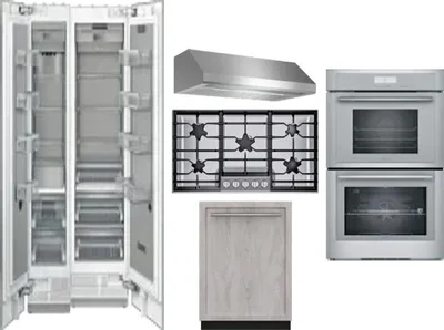 6 Piece Package Includes Refrigerator, Freezer, Cooktop, Wall Oven, Hood And Dishwasher