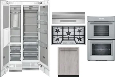 6 Piece Package Includes Refrigerator, Freezer, Cooktop, Wall Oven, Hood And Dishwasher