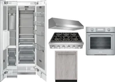 6 Piece Package Includes Refrigerator, Freezer, Cooktop, Wall Oven, Hood And Dishwasher