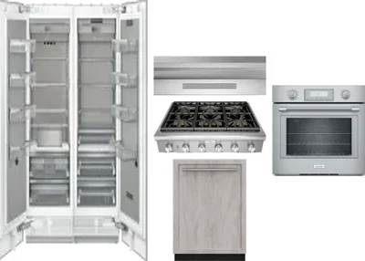 6 Piece Package Includes Refrigerator, Freezer, Cooktop, Wall Oven, Hood And Dishwasher