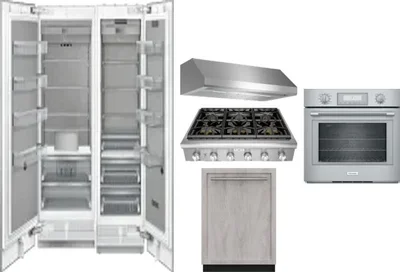 6 Piece Package Includes Refrigerator, Freezer, Cooktop, Wall Oven, Hood And Dishwasher