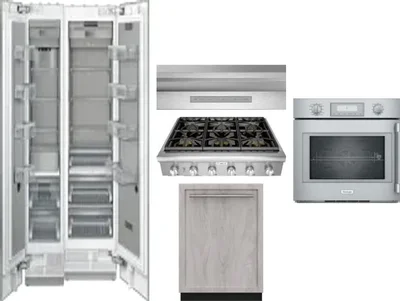 6 Piece Package Includes Refrigerator, Freezer, Cooktop, Wall Oven, Hood And Dishwasher