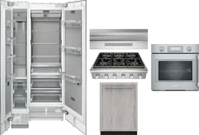 6 Piece Package Includes Refrigerator, Freezer, Cooktop, Wall Oven, Hood And Dishwasher