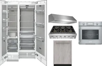 6 Piece Package Includes Refrigerator, Freezer, Cooktop, Wall Oven, Hood And Dishwasher