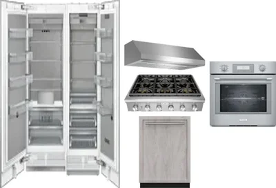 6 Piece Package Includes Refrigerator, Freezer, Cooktop, Wall Oven, Hood And Dishwasher