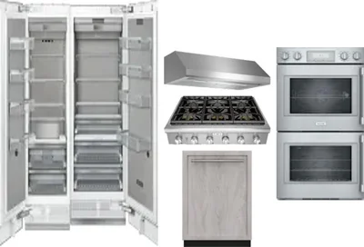 6 Piece Package Includes Refrigerator, Freezer, Cooktop, Wall Oven, Hood And Dishwasher