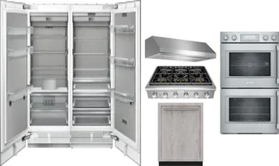 6 Piece Package Includes Refrigerator, Freezer, Cooktop, Wall Oven, Hood And Dishwasher