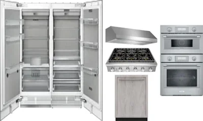 6 Piece Package Includes Refrigerator, Freezer, Cooktop, Wall Oven, Hood And Dishwasher