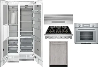 6 Piece Package Includes Refrigerator, Freezer, Cooktop, Wall Oven, Hood And Dishwasher