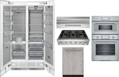 6 Piece Package Includes Refrigerator, Freezer, Cooktop, Wall Oven, Hood And Dishwasher