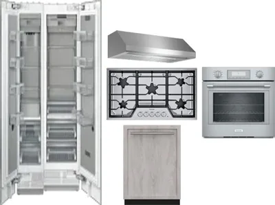 6 Piece Package Includes Refrigerator, Freezer, Cooktop, Wall Oven, Hood And Dishwasher