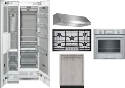 6 Piece Package Includes Refrigerator, Freezer, Cooktop, Wall Oven, Hood And Dishwasher