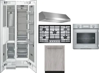 6 Piece Package Includes Refrigerator, Freezer, Cooktop, Wall Oven, Hood And Dishwasher
