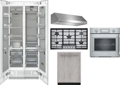6 Piece Package Includes Refrigerator, Freezer, Cooktop, Wall Oven, Hood And Dishwasher