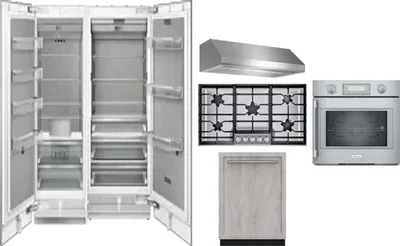 6 Piece Package Includes Refrigerator, Freezer, Cooktop, Wall Oven, Hood And Dishwasher