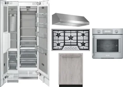 6 Piece Package Includes Refrigerator, Freezer, Cooktop, Wall Oven, Hood And Dishwasher